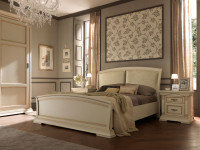 Кровать с простеганным изголовьем и изножьем Palazzo Ducale laccato