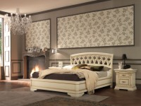 Кровать с резным изголовьем без изножья Palazzo Ducale laccato
