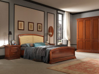 Кровать с простеганным изголовьем и изножьем Palazzo Ducale Ciliegio