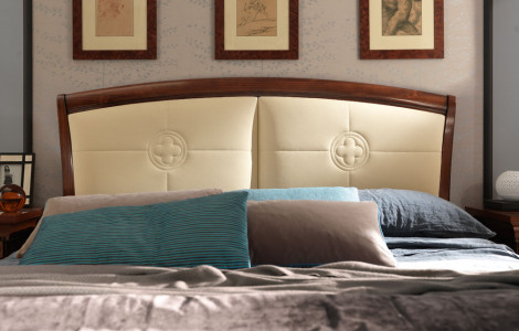 Кровать с простеганным изголовьем без изножья Palazzo Ducale Ciliegio