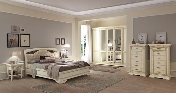 Кровать, мягкое изголовье с ковкой без изножья Palazzo Ducale laccato